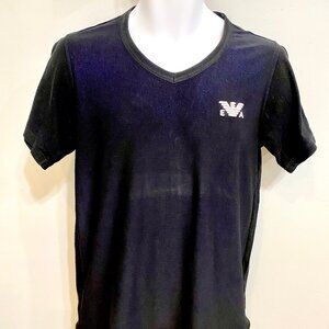 EMPORIO ARMANI BLACK WITH SPAKLY BLUE T-SHIRT MEN SIZE SMALL NEW NO TAGS